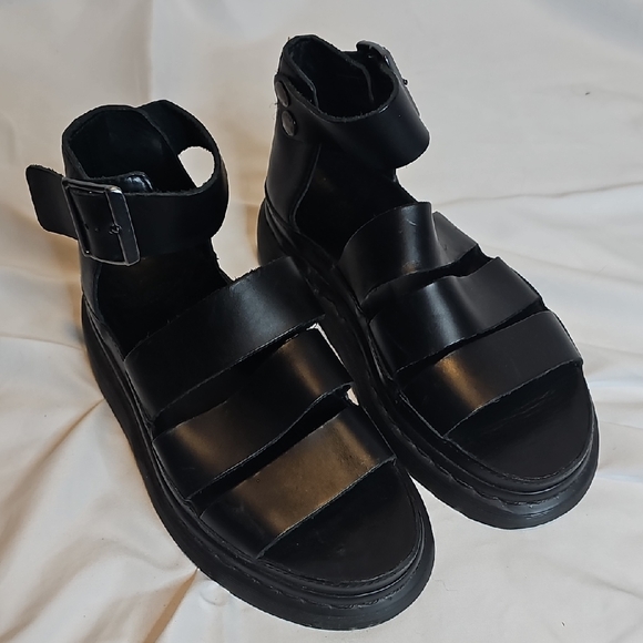 Dr. Martens Shoes - Dr Martens Clarissa Platform Chunky Black Strappy Sandals Women's 5 EU 36